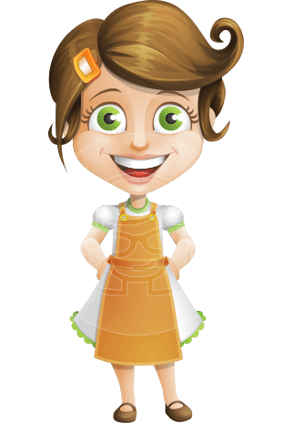 Cute Housewife Cartoon Vector Character AKA Darina